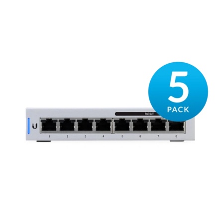 UniFi Switch 8-60W (5-pack) [US-8-60W-5] Ubiquiti PoE-коммутатор, 8х 1G RJ45, раздача 15.4 Вт (5-pack)