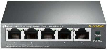 Коммутатор TP-Link TL-SF1005P 5x100Mb 4PoE 58W неуправляемый