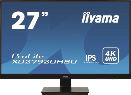 Монитор Iiyama 27" XU2792UHSU-B1 черный IPS LED 4ms 16:9 DVI HDMI M/M матовая 1000:1 300cd 178гр/178гр 3840x2160 60Hz DP 4K USB 4.6кг
