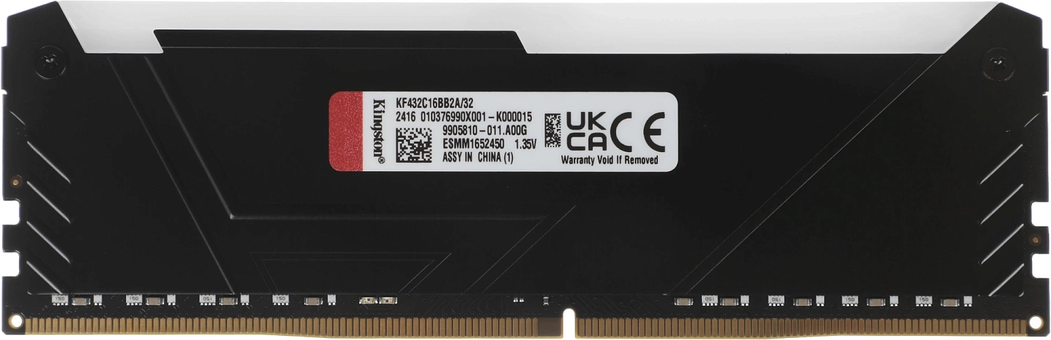 Память DDR4 32GB 3200MHz Kingston KF432C16BB2A/32 Fury Beast RGB RTL Gaming PC4-25600 CL16 DIMM 288-pin 1.35В dual rank с радиатором Ret