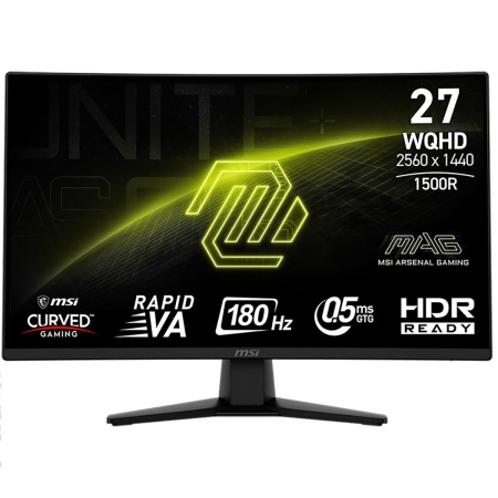 Монитор Bad Pack 27" MSI MAG 274CQF Black (Rapid VA, 2560x1440, HDMI+HDMI+DP, 0.5 ms, 178°/178°, 300 cd/m, 5000:1, 180Hz, Curved 1500R)