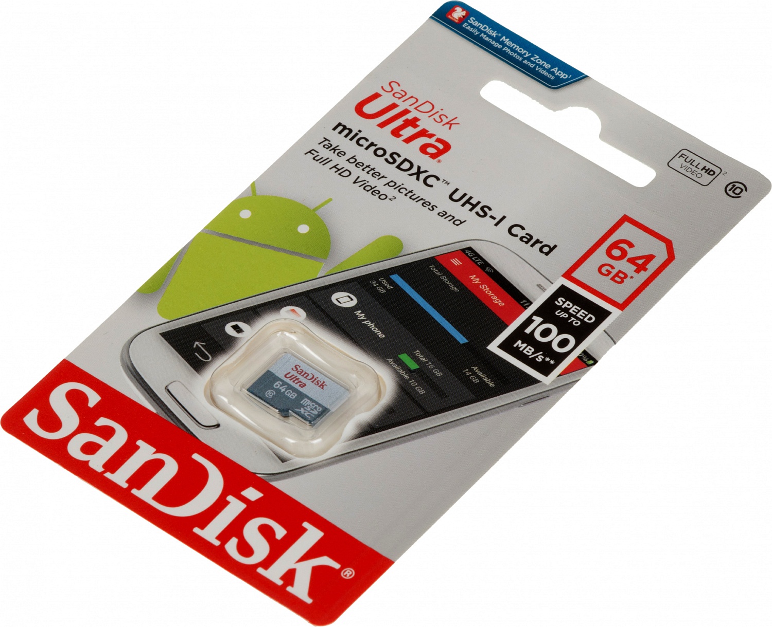 Карта памяти SanDisk Ultra® 64GB microSDXC 100MB/s Class 10 UHS-I