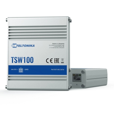 TSW100 (SW1000000) INDUSTRIAL UNMANAGED POE+ SWITCH 120W budget 5x Gigabit RJ45 (312828)