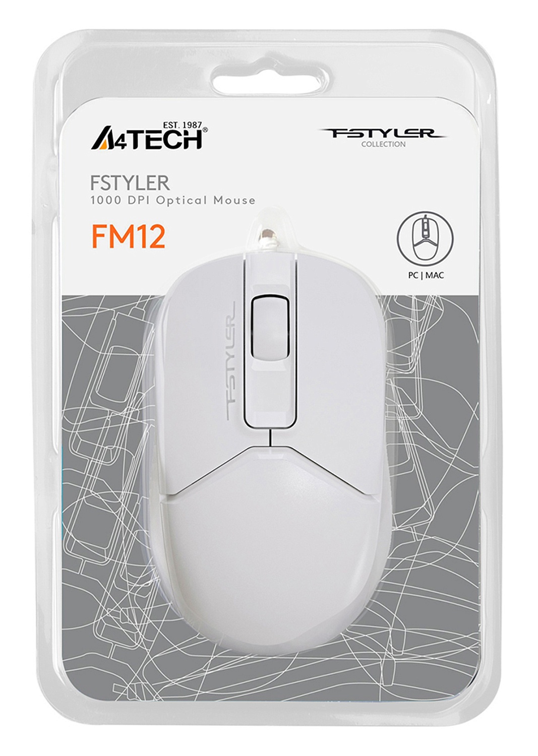 Мышь A4Tech Fstyler FM12 белый оптическая (1200dpi) USB (3but) Мышь A4Tech Fstyler FM12 белый оптическая (1200dpi) USB (3but)