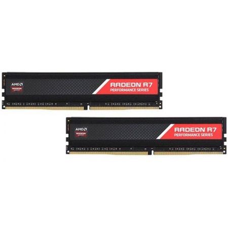 8GB AMD Radeon™ DDR4 2400 DIMM R7 Performance Series Black Gaming Memory R7S48G2400U1K Non-ECC, R7S48G2400U1K CL16, 1.2V, Heat Shield, Kit (2x4GB), RTL