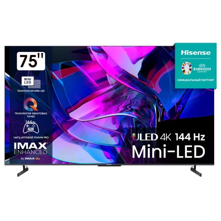 Телевизор LED Hisense 75" 75U7KQ темно-серый 4K Ultra HD 120Hz DVB-T DVB-T2 DVB-C DVB-S DVB-S2 USB WiFi Smart TV