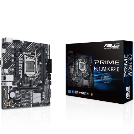 Материнская плата ASUS PRIME H510M-K R2.0 LGA1200 mATX 2xDDR4 PCIEx16 PCIEx1 1xM.2 HDMI VGA