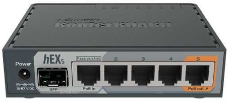 Роутер MikroTik hEX S (RB760IGS) 10/100/1000BASE-TX/SFP черный