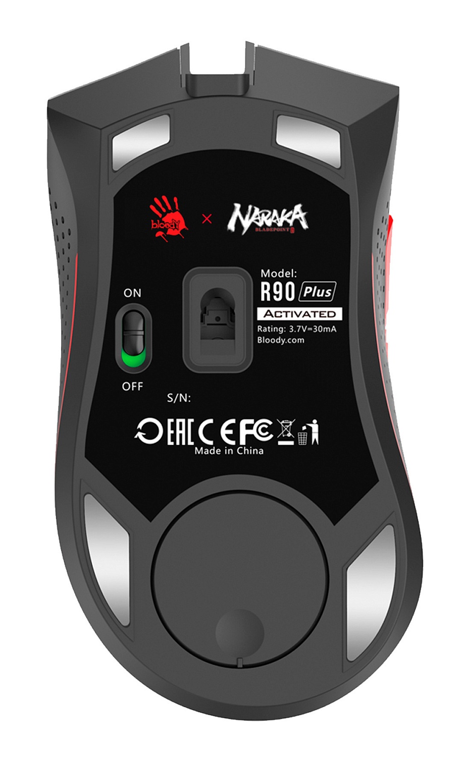 Мышь A4Tech Bloody R90 Plus Naraka белый/рисунок оптическая (5000dpi) беспроводная USB (7but) Мышь A4Tech Bloody R90 Plus Naraka белый/рисунок оптическая (5000dpi) беспроводная USB (7but)