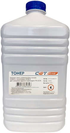 Тонер Cet CE38-K/CE38-D CET111068579 черный бутылка 579гр. (в компл.:девелопер) для принтера KONICA MINOLTA Bizhub C227/287