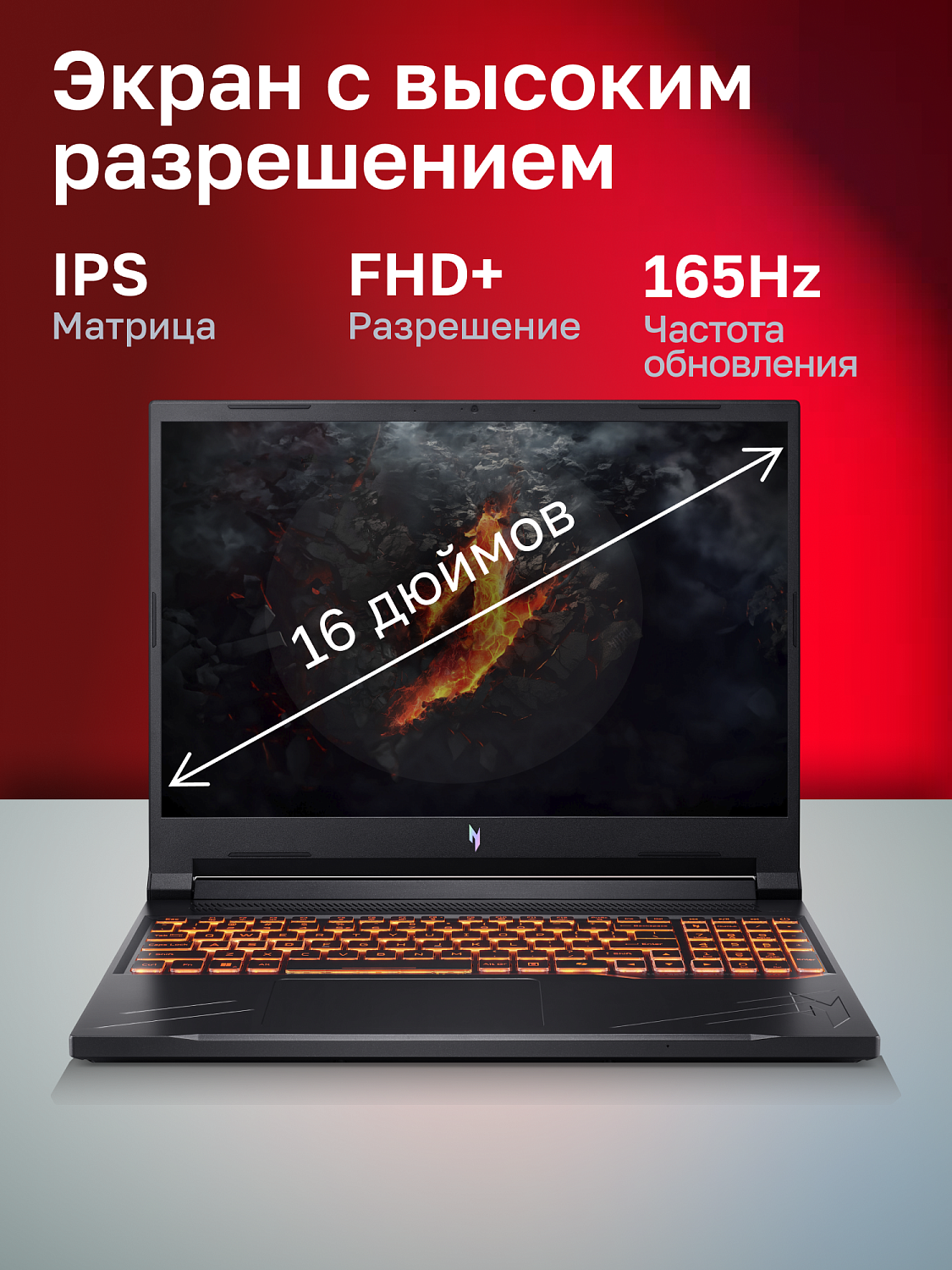 Ноутбук Acer Acer Nitro V 16 ANV16-41-R3B9 AMD Ryzen 5 8645HS/16Gb/SSD1Tb/RTX4060 8Gb/16"/IPS/FHD+/165Hz/NoOS/Black (NH.QRUCD.00B)