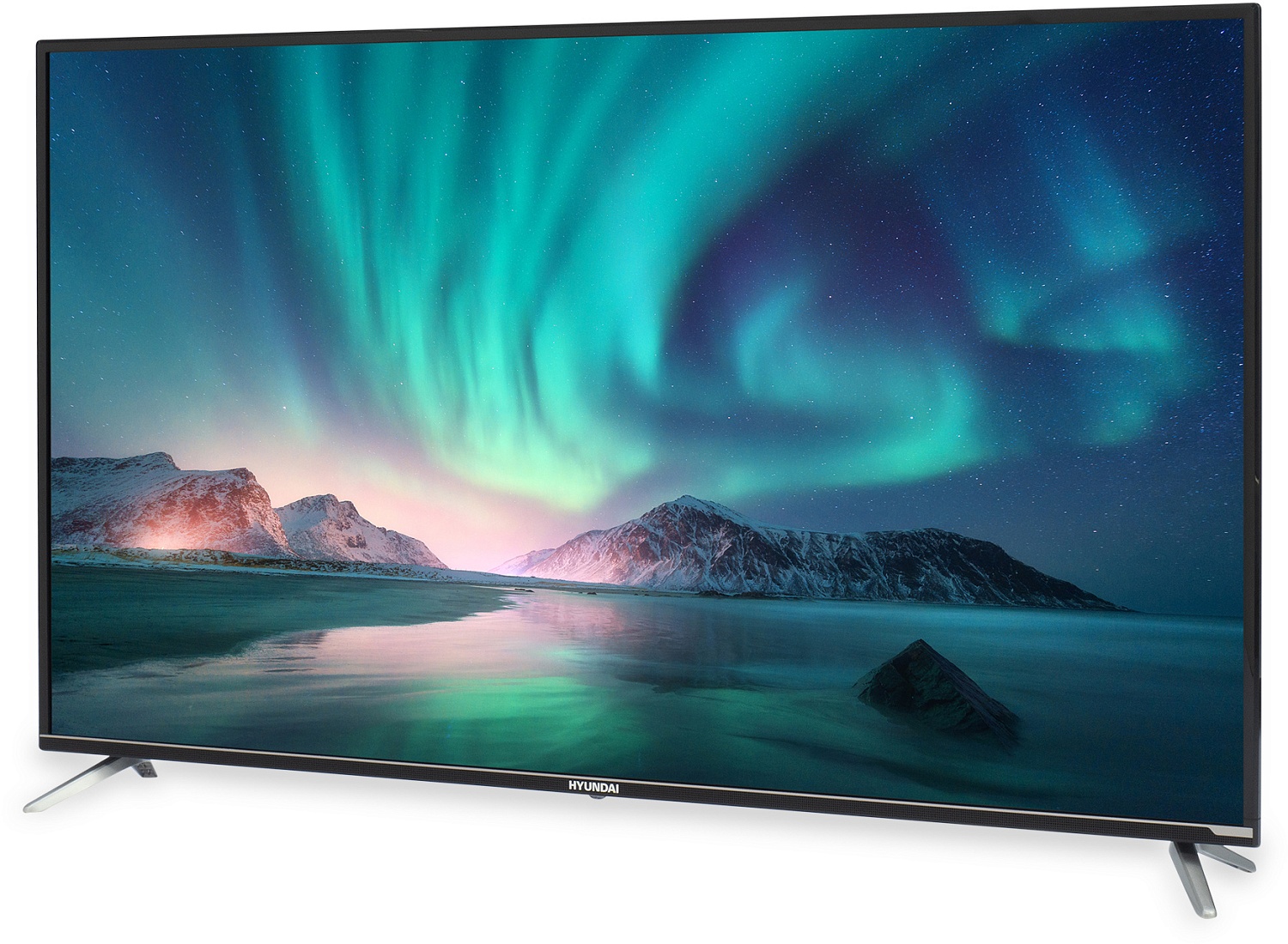 Телевизор LED Hyundai 55" H-LED55BU7008 Android TV черный 4K Ultra HD 60Hz DVB-T2 DVB-C DVB-S2 USB WiFi Smart TV