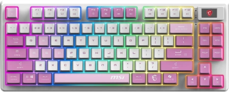 Клавиатура беспроводная Keyboard MSI FORGE GK600 TKL, Wireless, Mechanical Linear Switches, RGB LED, 4000mA/h, Violet