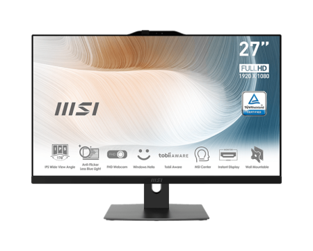 Моноблок MSI Modern AM272P 12M AiO 27" FHD(1920x1080)IPS AG Non-touch, Core i5-1240P(1.7GHz),16GB DDR4(2x8GB),512GB SSD M.2,Intel UHD, WiFi, BT,camera, WirelessKB&mouse En (незначительное повреждение коробки)