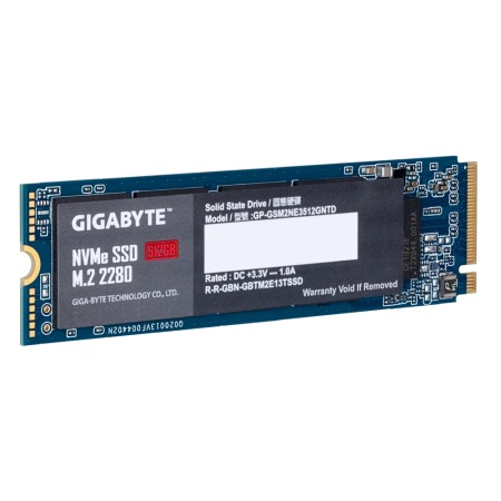 M.2 2280 512GB Gigabyte Client SSD GP-GSM2NE3512GNTD PCIe Gen3x4 with NVMe, 1700/1550, IOPS GP-GSM2NE3512GNTD 270/340K, MTBF 1.5M, 3D TLC, 800TBW, NVMe 1.3, RTL {50} (806880)