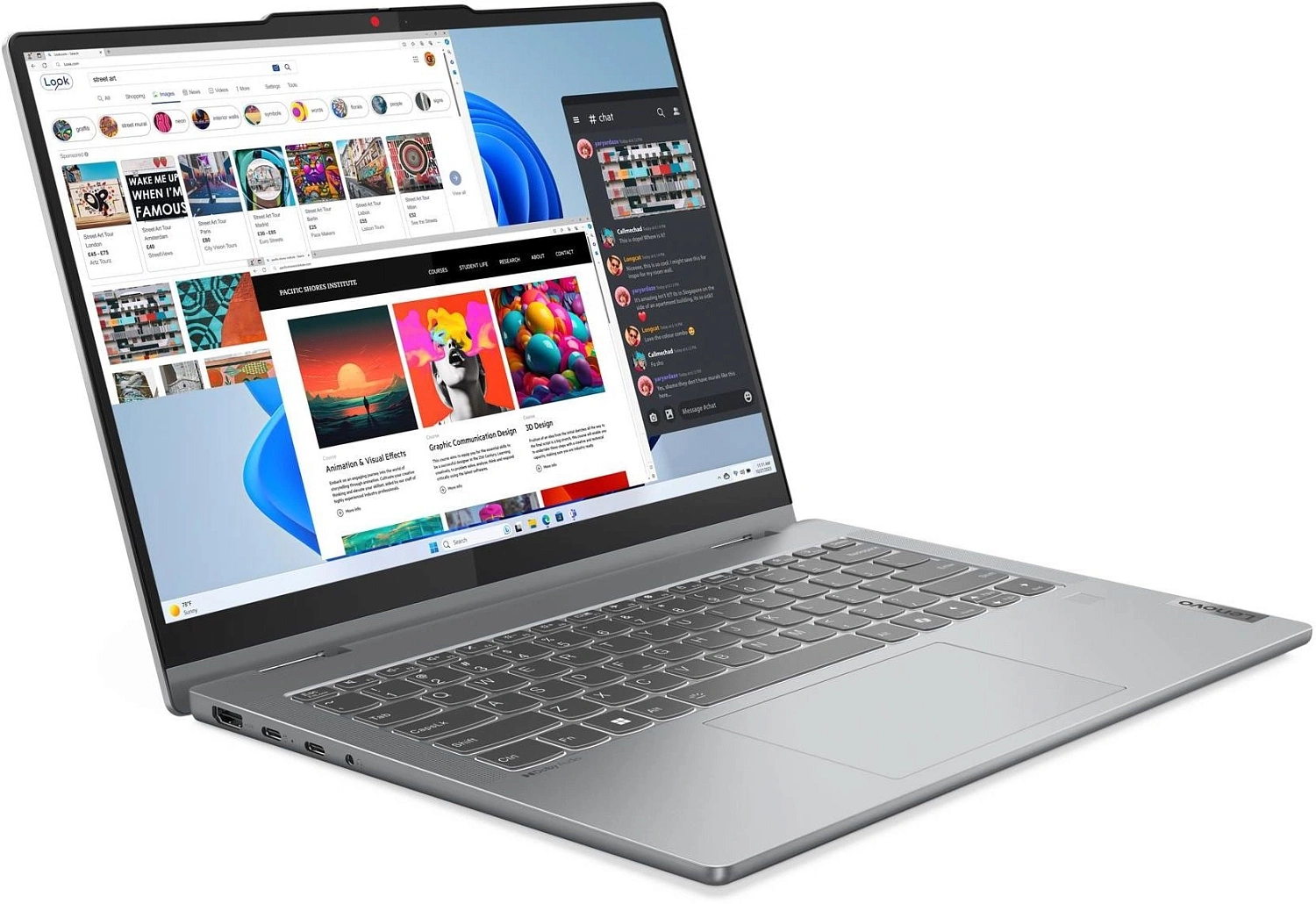 Ноутбук Lenovo IdeaPad 5 14IRH9 Core i5 13420H 16Gb SSD512Gb Intel UHD Graphics 14" IPS Touch WUXGA (1920x1200) без ОС grey WiFi BT Cam (83KX0042PS)