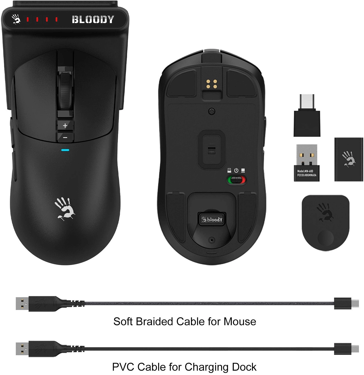 Мышь A4Tech Bloody R72 Pro Duo черный оптическая (20000dpi) беспроводная USB (7but) Мышь A4Tech Bloody R72 Pro Duo черный оптическая (20000dpi) беспроводная USB (7but)