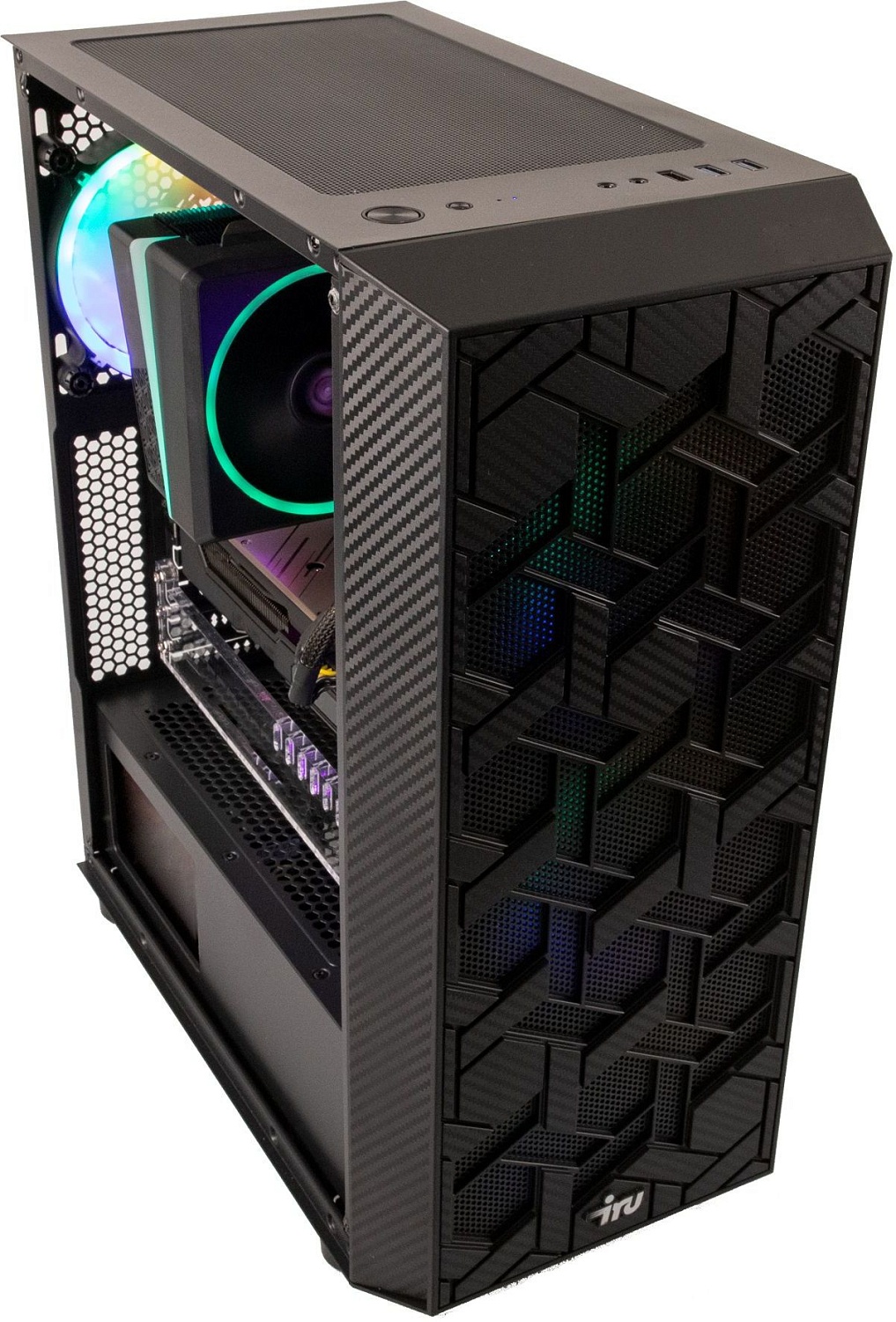 ПК IRU Game 717 TWR i7 10700F (2.9) 32Gb 1Tb 7.2k SSD500Gb RTX3080 8Gb Free DOS GbitEth 750W черный (1471594)