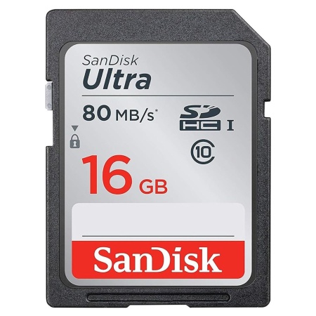 Карта памяти SanDisk Ultra 16GB SDHC Memory Card 80MB/s, Class 10 UHS-I