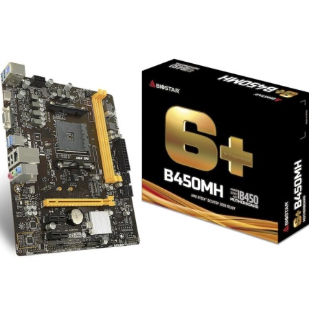 B450MH, Socket AM4, AMD B450, 2xDDR4-2933, D-SUB+HDMI, 1xPCI-Ex16, 2xPCI-Ex1, 4xSATA3(RAID 0/1/10), 1xM.2, 8 Ch Audio, GLan, (2+4)xUSB2.0, (4+2)xUSB3.1, 1xPS/2, mATX, OEM, {20}