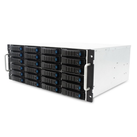 J4024-04-35X_XJ1-40244-04 4U 24x3.5" hot-swap bays, hot-swap JBOD with dual SAS 12G expander controller, dual BMC, Tool-less HDD tray, 800W 1 + 1 hotswap redundant80+ Titanium, Toolless Rail Kit (35X series)