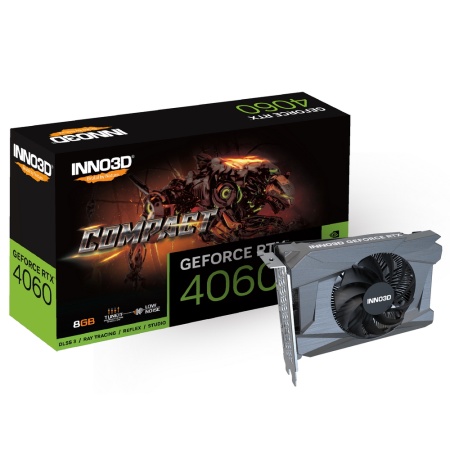 RTX4060 COMPACT 8GB GDDR6 128-bit DPx3 HDMI 1FAN RTL