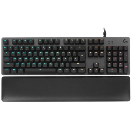 Клавиатура игровая Logitech G513 Carbon Tactile (920-009329) черная, механическая GX Brown, 104 клавиши, RGB подсветка, USB кабель 1,8м, подставка под запястья