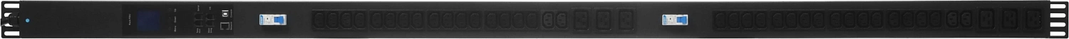 Блок распределения питания Lanmaster TWT-PDVMT1-6X36-32A верт.размещ. 6xC19 36xC13 с мониторингом 32A IEC 309 3м