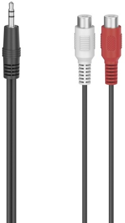 Адаптер Hama H-205185 Jack 3.5 (m) 2xRCA (f) 0.1м (00205185) черный