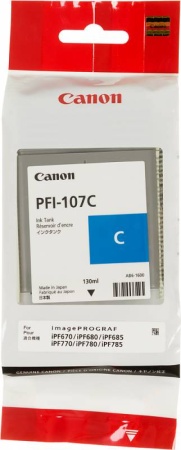 Картридж струйный Canon PFI-107C 6706B001 голубой (130мл) для Canon iP F680/685/780/785