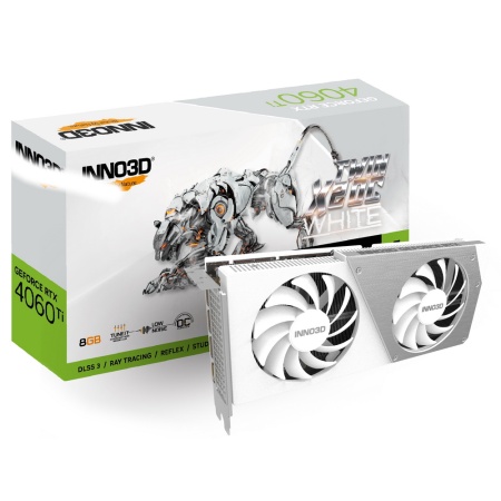 Видеокарта INNO3D RTX 4060 Ti Twin X2 OC WHITE//RTX4060Ti, HDMI, DP*3, 8G,D6