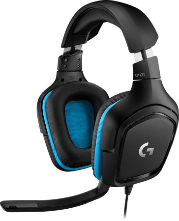 Наушники с микрофоном Logitech G431 черный (981-000772)