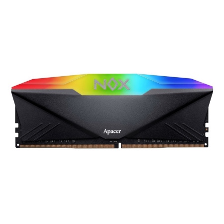 16GB Apacer DDR4 3200 DIMM NOX RGB Black Gaming Memory AH4U16G32C08YNBAA-1 Non-ECC, CL16, 1.35V, AH4U16G32C08YNBAA-1 1024x8, Heat Shield, XMP 2.0, ASUS, Gigabyte, MSI, ASRock Support, RTL (905017)