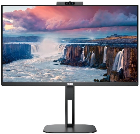 Монитор 23,8" AOC 24V5CW/BK 1920x1080 75Hz IPS LED 16:9 4(1)ms D-Sub DVI HDMI DP 4*USB3.2 USB-C (65W) 20M:1 1000:1 178/178 300cd Webcam HAS Pivot Tilt Swivel Speakers Black