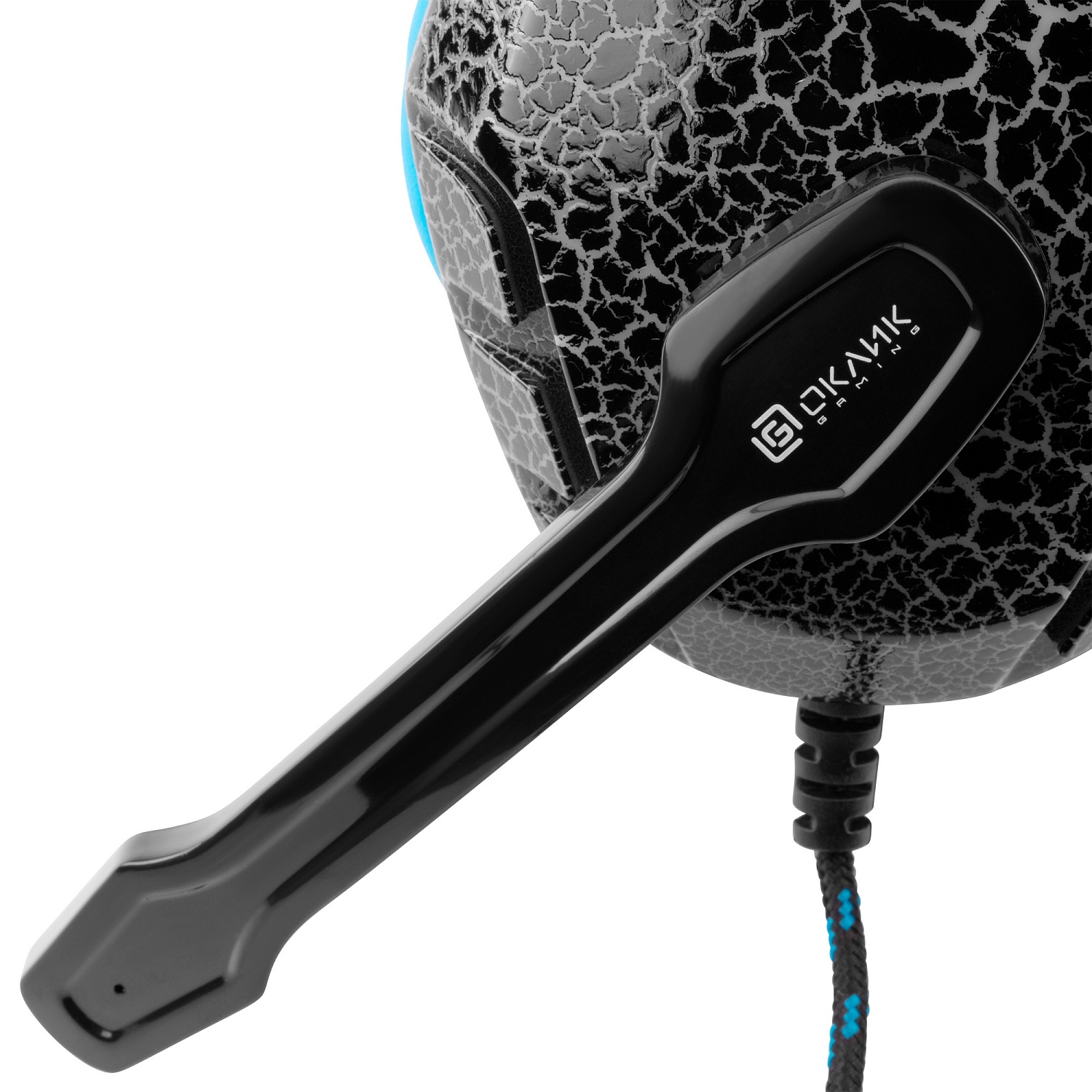 Наушники с микрофоном Оклик HS-L400G ZEUS черный/синий 2.2м мониторные оголовье (359480)