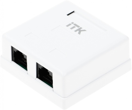 ITK Настенная инф. розетка RJ45, кат.5Е UTP, 2-порта