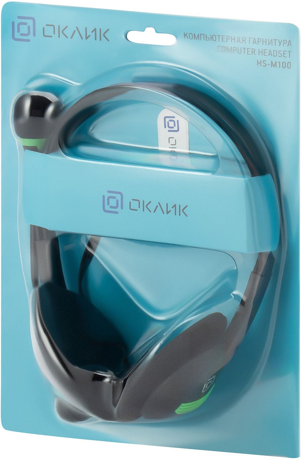 Наушники с микрофоном Оклик HS-M100 черный 1.8м накладные оголовье (1532004)