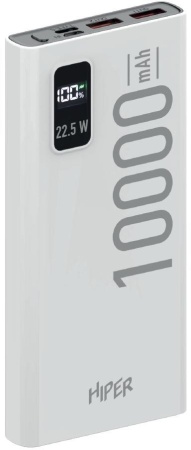 Мобильный аккумулятор Hiper EP 10000 10000mAh QC/PD 3A белый (EP 10000 WHITE)