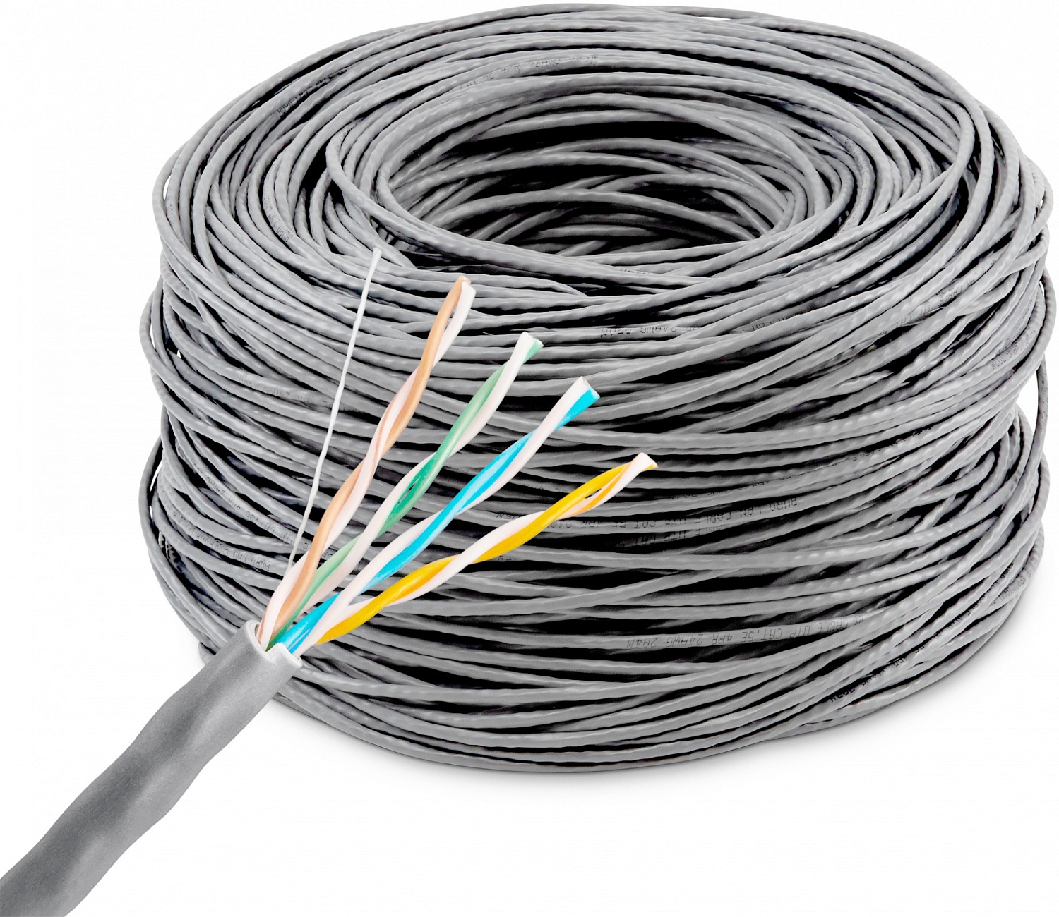 Кабель сетевой Buro UTP 4 пары cat5E solid 0.48мм Cu 305м серый