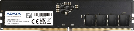 Память DDR5 16Gb 4800MHz A-Data AD5U480016G-S RTL PC4-25600 CL40 DIMM 288-pin 1.1В single rank Ret