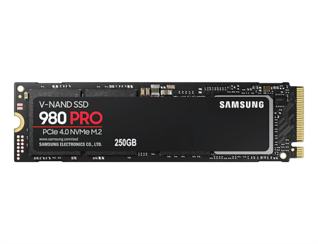 M.2 2280 250GB Samsung 980 PRO Client SSD MZ-V8P250BW PCIe Gen4x4 with NVMe, 6400/2700, IOPS MZ-V8P250BW 500/600K, MTBF 1.5M, 3D NAND TLC, 512MB, 150TBW, 0.33DWPD, RTL (295645)