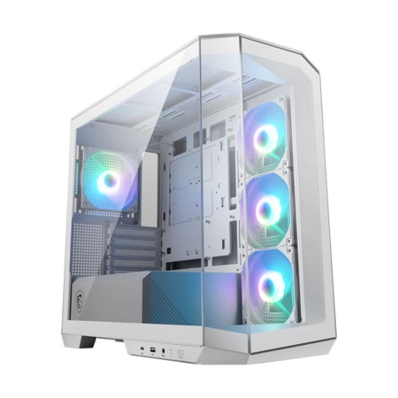 Корпус MSI MAG Pano M100R PZ White , Micro-ATX, 1xUSB 3.2 Gen 1, 1xUSB 3.2 Gen2 Type-C, 4x120mm ARGB Fan, ARGB+PWM Control Board, TG, WHITE