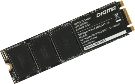 Накопитель SSD Digma SATA III 512Gb DGSR1512GS93T Run S9 M.2 2280