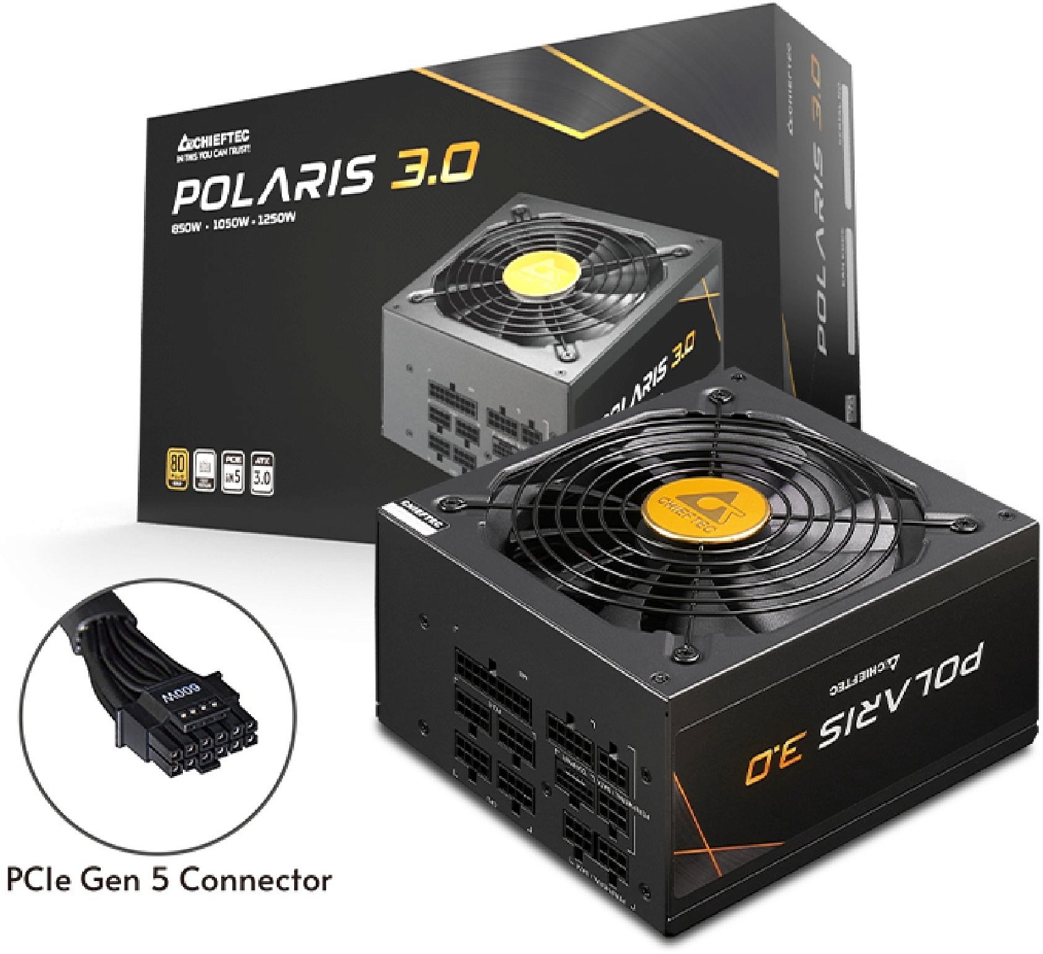 Блок питания Chieftec ATX 1250W Polaris PPS-1250FC-A3 80+ gold (20+4pin) APFC 135mm fan 12xSATA Cab Manag RTL