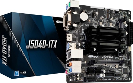 Материнская плата Asrock J5040-ITX 2xDDR4 mini-ITX AC`97 8ch(7.1) GbLAN+VGA+DVI+HDMI