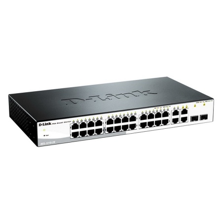 DES-1210-28/C1A Настраиваемый коммутатор WebSmart с 24 портами 10/100Base-TX, 2 портами 10/100/1000BASE-T, 2 комбо-портами 100/1000BASE-T/SFP {3} (403163)
