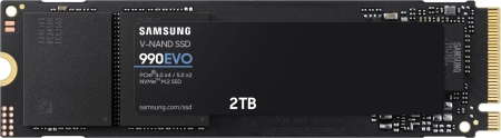 M.2 2280 2TB Samsung 990 EVO MZ-V9E2T0BW NVMe 2.0, PCIe 4.0 x4, V-NAND
TLC, R/W 5000/4200MB/s, IOPs 700 000/800 000, TBW 1200,
DWPD 0.33