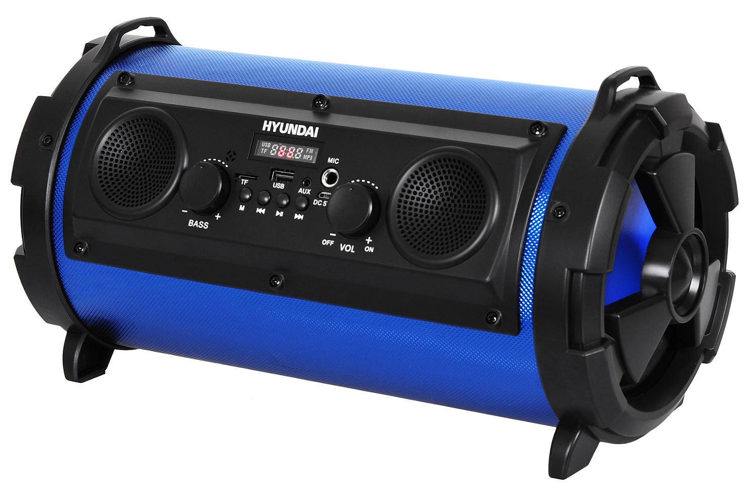 Минисистема Hyundai H-MC200 черный/синий 25Вт FM USB BT SD/MMC