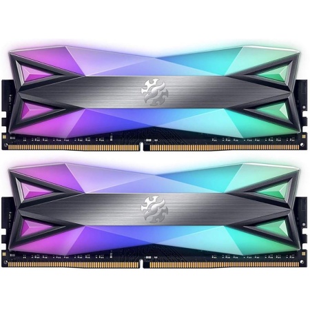 32GB ADATA DDR4 3600 DIMM XPG SPECTRIX D60G RGB Grey Gaming Memory AX4U360016G18I-DT60 AX4U360016G18I-DT60 Non-ECC,CL18, 1.35V, Kit 2x16Gb, RTL