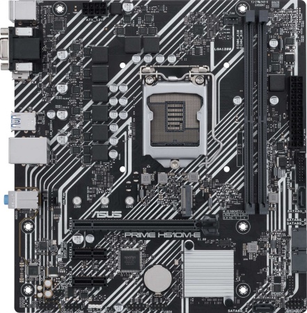 Материнская плата ASUS PRIME H510M-E, LGA1200, H510, 2*DDR4, DP+D-Sub + HDMI, SATA3, Audio, Gb LAN, USB 3.2*4, USB 2.0*6, COM*1 header (w/o cable), mATX ; 90MB17E0-M0EAY0, 3 year